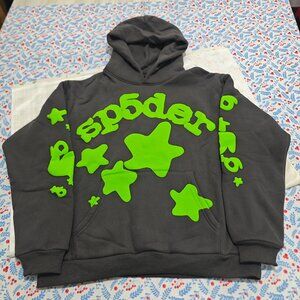 Sp5der Dark Grey Hooded Sweatshirt